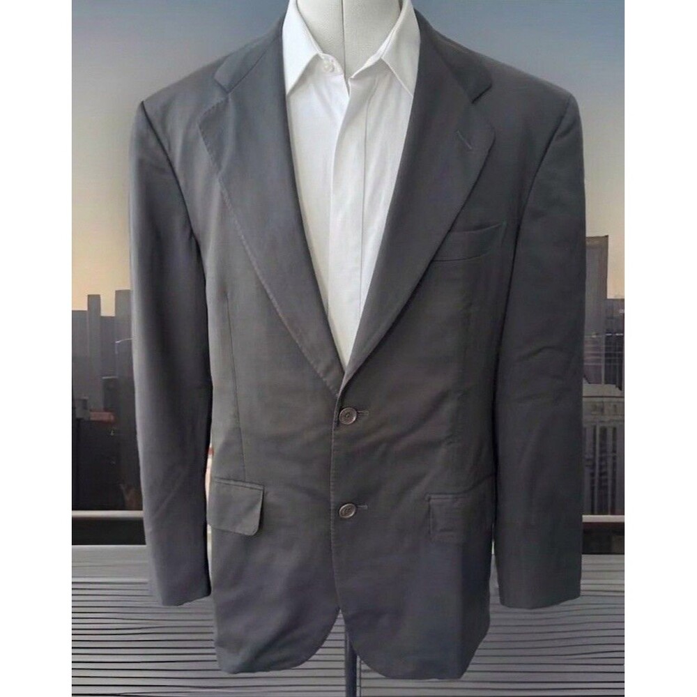 Salvatore Ferragamo Black Super 120s Wool Blazer Made in Italy EU 48 US 40R